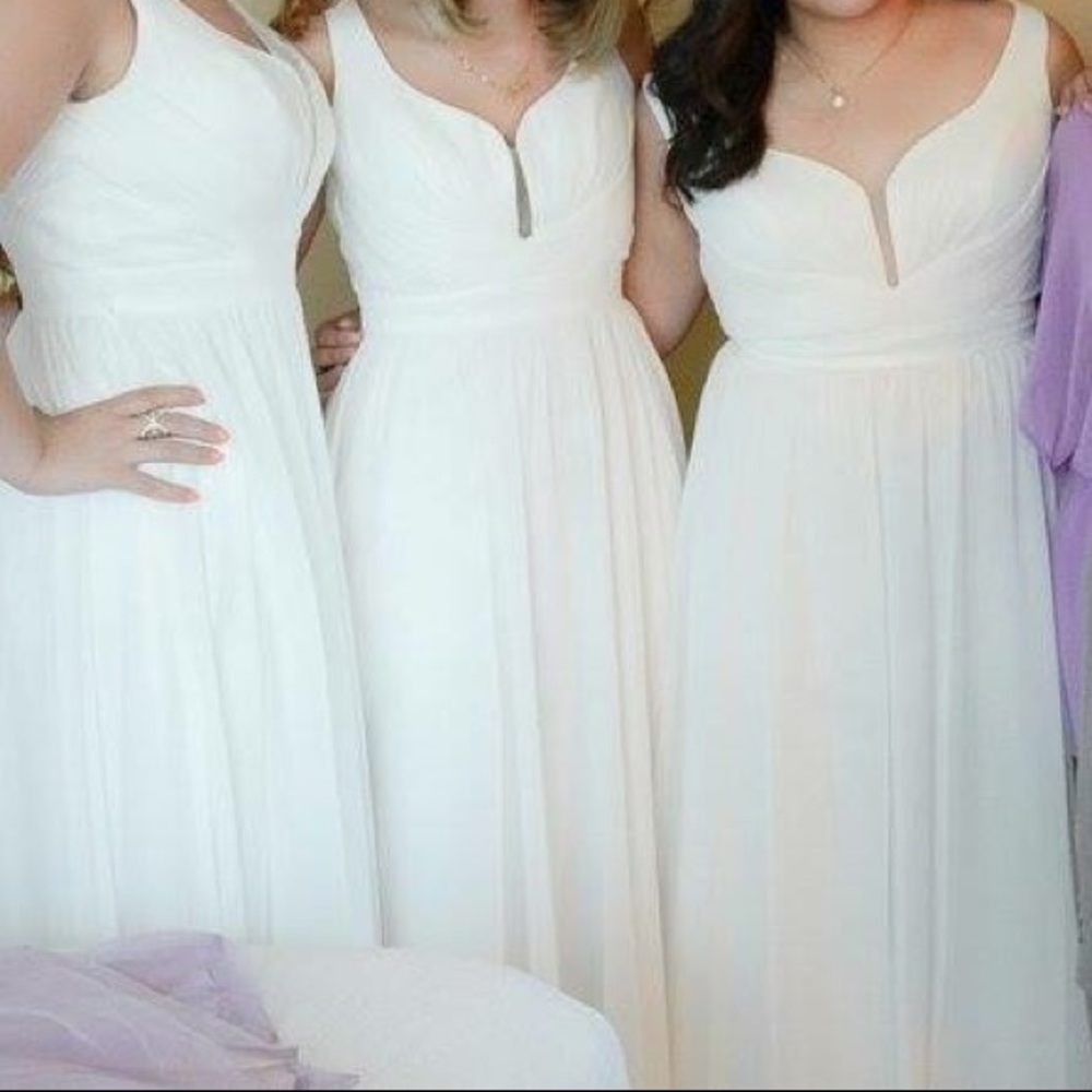 White formal evening wedding prom dress